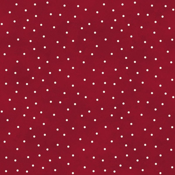 Maywood Studio - Beautiful Basics Scattered Dots - Red with Natural Dots - MAS8119-R3 - Fabric by the Yard