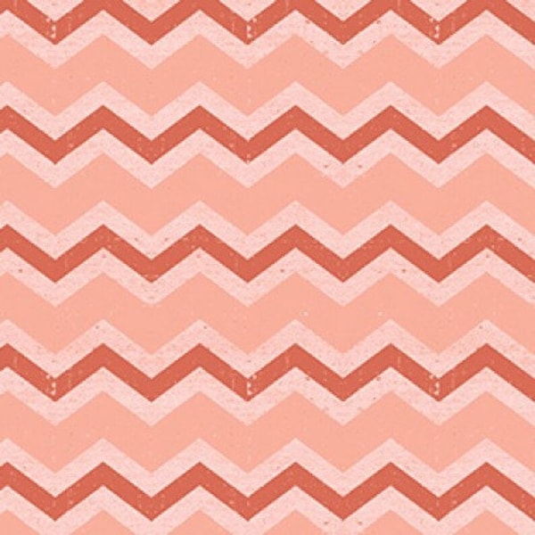 Clothworks - Snarky Cats Chevron Coral - Y3060-39 - Fabric by the Yard