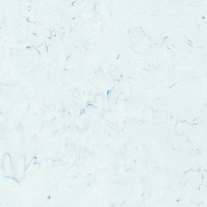 May include: A close-up of a white surface with a subtle, marbled texture. Delicate, light blue veins and swirls are scattered across the surface, creating a soft, flowing pattern. The overall effect is a blend of cool tones and gentle movement, suggesting a natural, organic aesthetic.