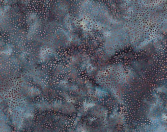 Hoffman - Dot Pattern Batik - 885-21 - Teal - Blue and Black with Brown Color Dots - Fabric by the Yard
