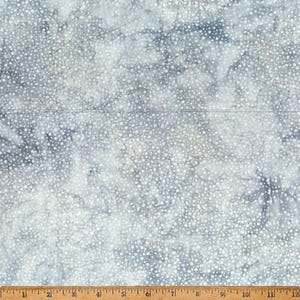 Hoffman - Dot Pattern Batik - 885-542 Dove - BALI Watercolor - Grey Green White - Fabric by the Yard