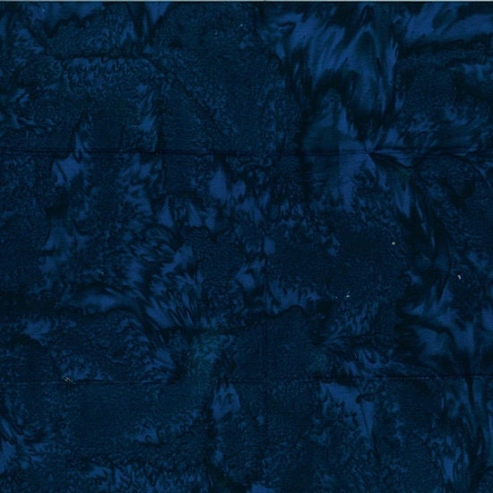 Blue batik fabric by the yard from Java Batiks by Island Batiks, dark blue  and off white batik, #21324