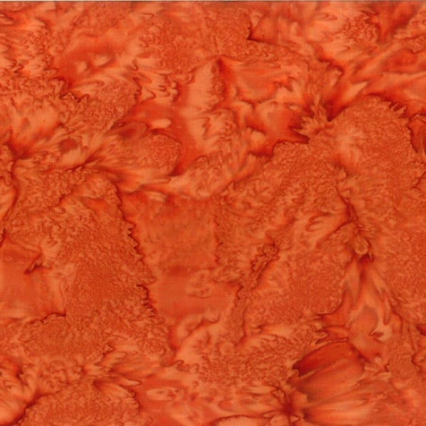 Hoffman - BALI Watercolors - 1895-431 Cayenne - Watercolor Blender Bali Batik Fabric - Orange - Fabric by the Yard