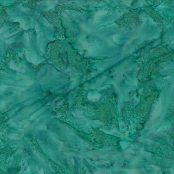 Hoffman - BALI Watercolors - 1895-418 Chamomile - Watercolor Blender Batik Fabric - Green, Blue & Gray  - Fabric by the Yard