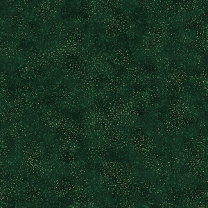 NOTE - 2-2/3 yards remain - Hoffman - Fall Blooms - V5189-31G - Emerald / Gold with Metallic Accents -Fabric by the Yard