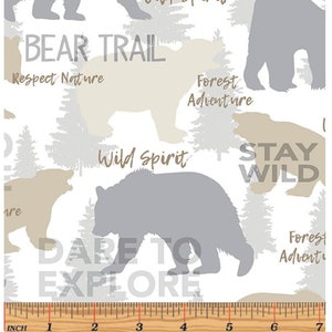 Kanvas Studio - Moose Creek Lodge - Moose Creek Lodge - Bear Trail - Cream - KAS12919-07 - Fabric by the Yard