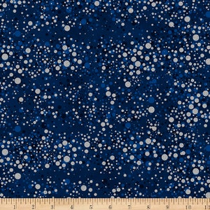 Hoffman - Fly Home for Winter - U4975-19S - Navy / Silver - 100% Cotton Screenprint with Metallic Accents - Fabric by the Yard