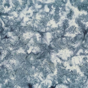 Hoffman - BALI Watercolors - 1895-622 Cool Grey - Watercolor Blender Batik Fabric - Marbled Grey - Fabric by the Yard