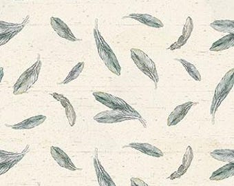 Clothworks - Wildwood Digital Feathers - Slate - Y4373-141 - Fabric by the Yard