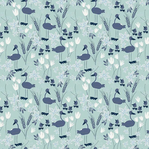 Clothworks - Blue Goose Geese by Meags & Me - Light Teal - Y3100-103 - Fabric by the Yard