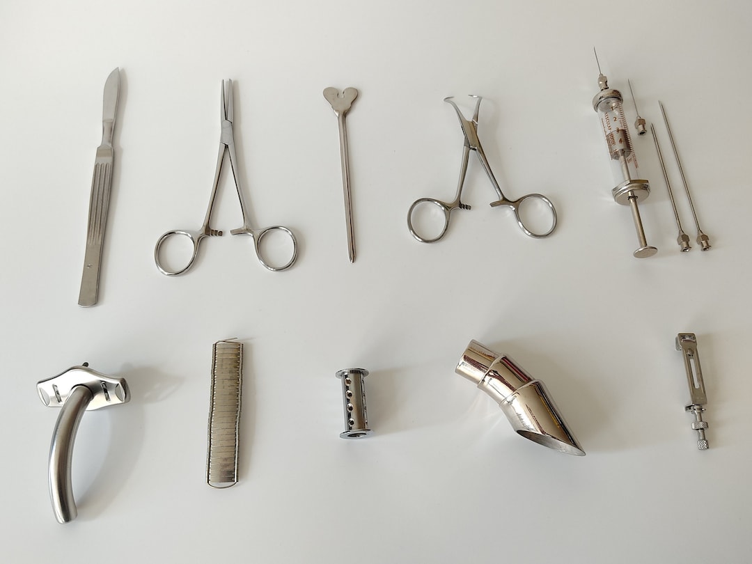 Vintage Medical instruments (7 pcs.), Metal , doctor's tools sk876