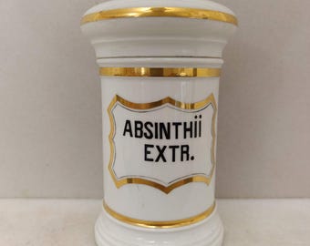 SUPER RARE Pharmacy Porcelain Jar - Antique Pharmacy Glass Jar / Excellent Condition / 1920s Brilliant Gift 1pc