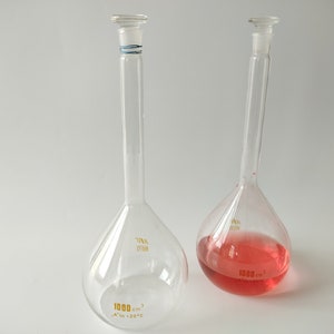 1000 ml / 1 Stück Hitzebeständiges Laborglas / Glaswaren / Glaskolben - Antike Laborgeräte - Ausgezeichneter Zustand 1950er Jahre