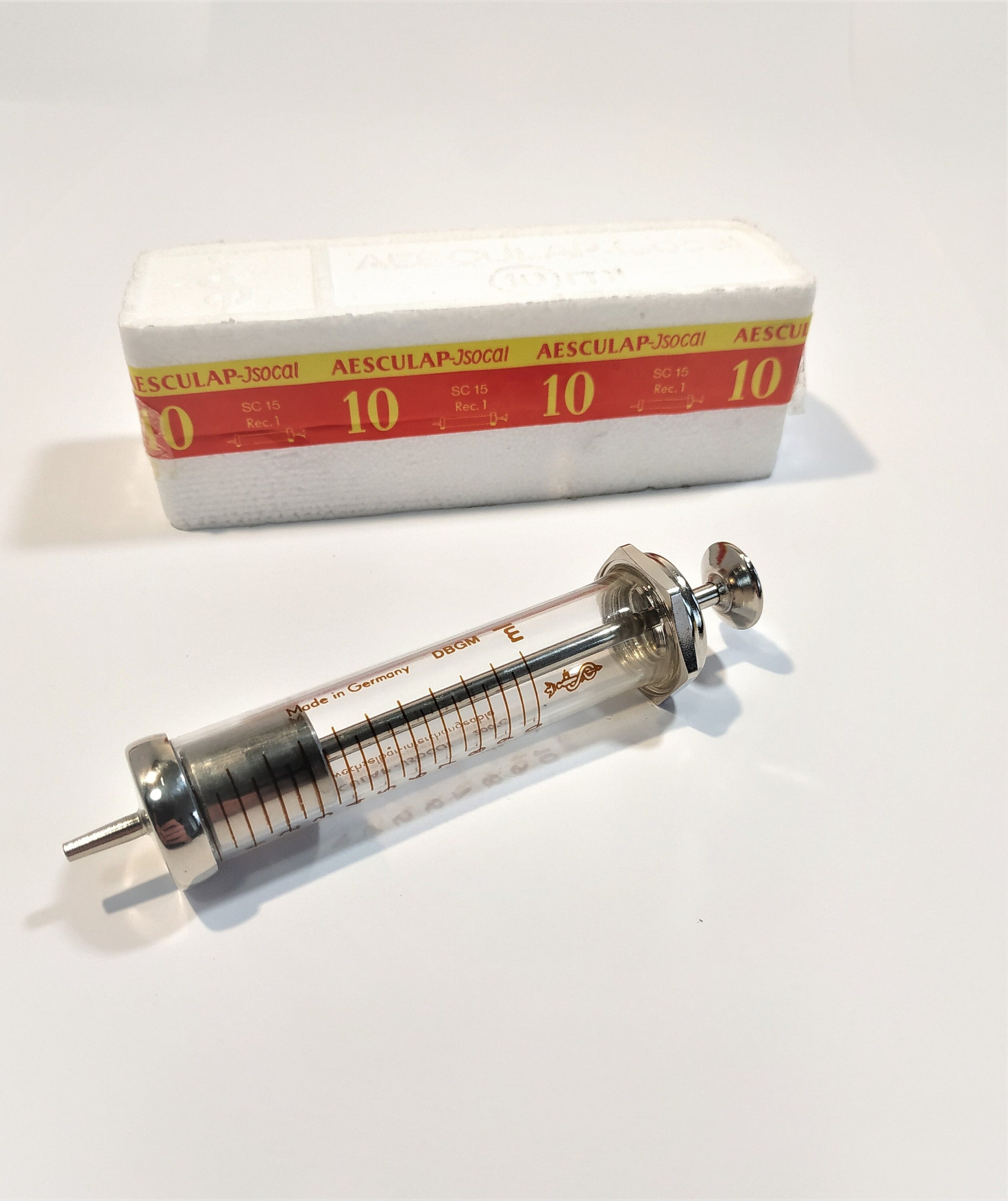 Vintage Medical 1 Pc / 10 ML C AESCULAP Glass Syringe Record - Etsy Finland