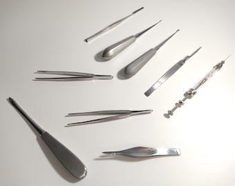 Vintage Medical Tweezers scalpel, knife, spoon forceps Metal Antique Old Vintage Medical tools Metal EXCELLENT QUALITY & CONDITION