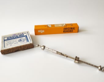 Vintage Medical MLW KIT ! 1 ml  NEW Glass Syringe  + 1 box Record Hypodermic Needles / old insulin syringe set  1960