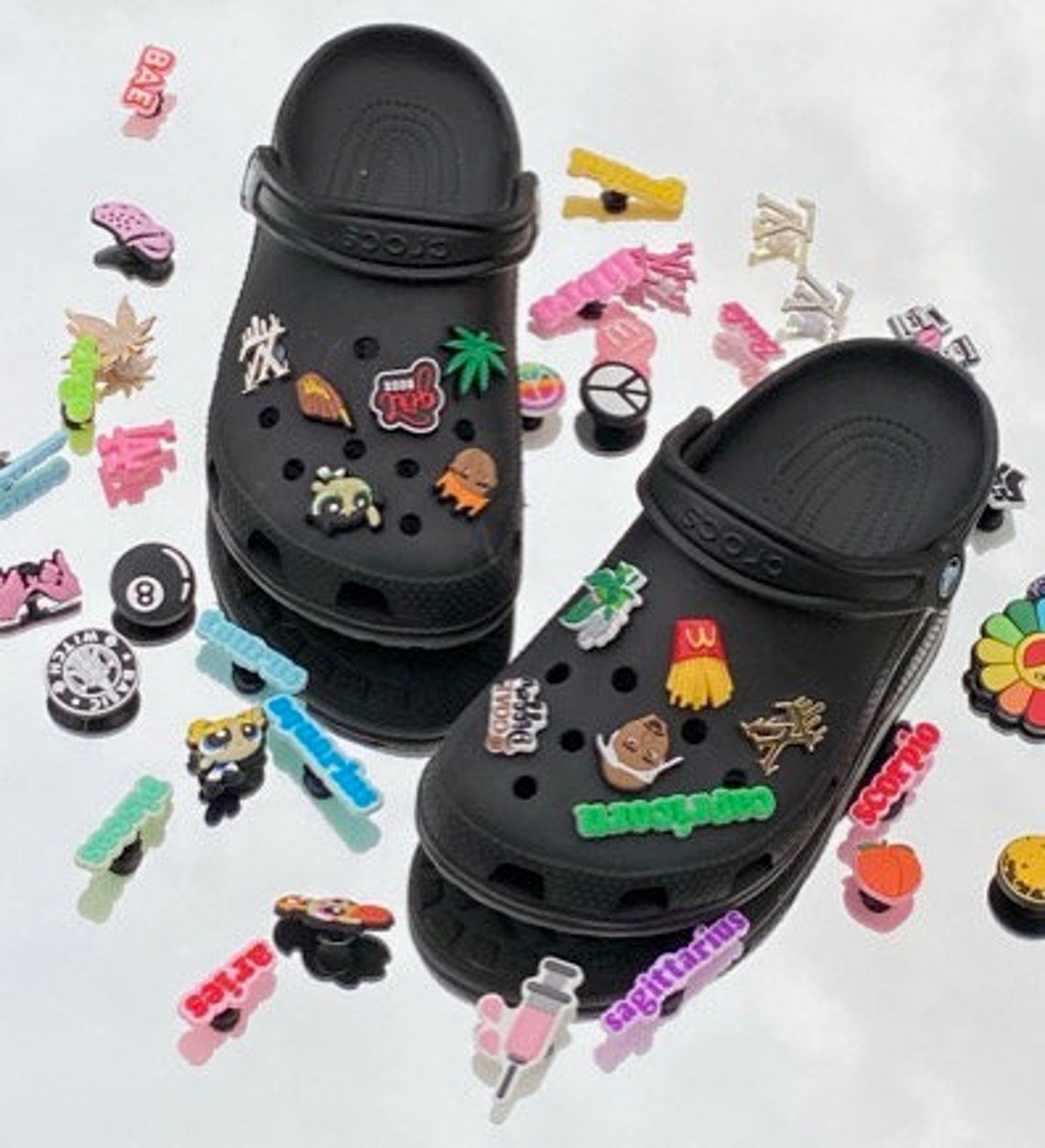 Silver Designer Drip Croc Charm Etsy