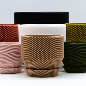 Blemish Sale! - The Ponderosa Planter - Drainage Hole and Tray - Modern Indoor Plant Pot - 3D Printed Gift - Succulent and Cactus Planter