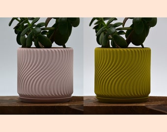 Clearance Sale! - The Oceanside Planter - Drainage Hole and Tray - Modern Indoor Plant Pot - 3D Printed Gift - Succulent and Cactus Planter