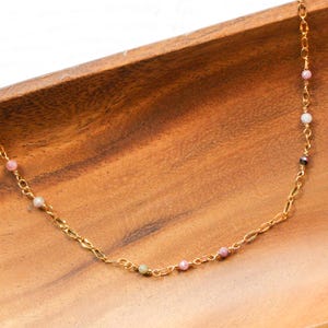 Natural Tourmaline Necklace | Gemstone Necklace | Layering Necklace | Adjustable Necklace