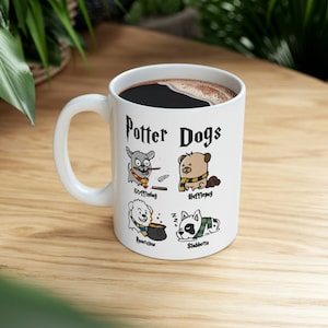 Tazza con cani di Potter, Harry Potter, regalo per papà amante dei cani di Potter, per lui e per lei immagine 9
