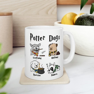 Tazza con cani di Potter, Harry Potter, regalo per papà amante dei cani di Potter, per lui e per lei immagine 8