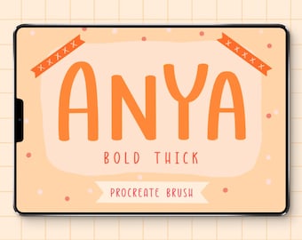 Anya Bold Procreate Brush / Thick Lettering Brush / Instant Digital Download