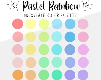 Pastel Rainbow Procreate Color Palette / Color Swatches / Instant Download