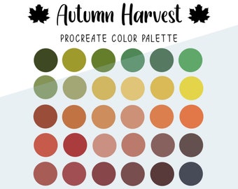 Paleta de cores Autumn Harvest Procreate / Amostras de cores / Download instantâneo