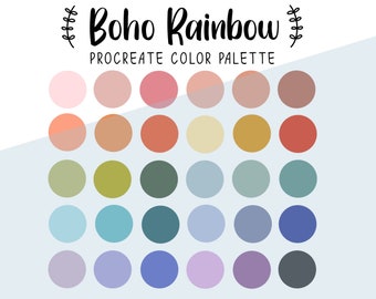 Boho Rainbow Procreate Color Palette / Color Swatches / Instant Download