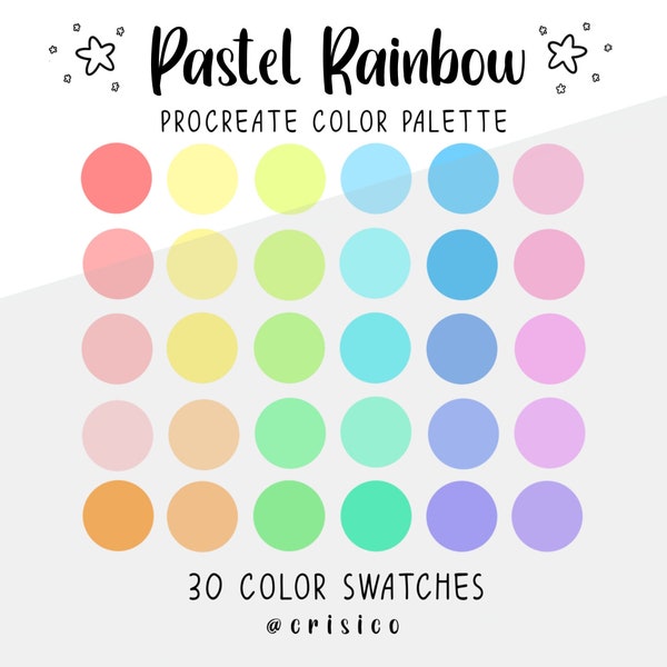 Pastel Rainbow Procreate Color Palette / Color Swatches / Instant Download