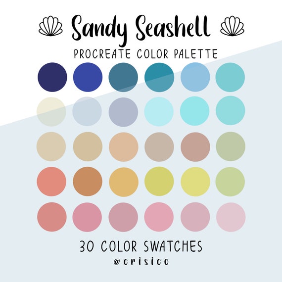 Sandy Seashell Procreate Color Palette / Color Swatches / Etsy