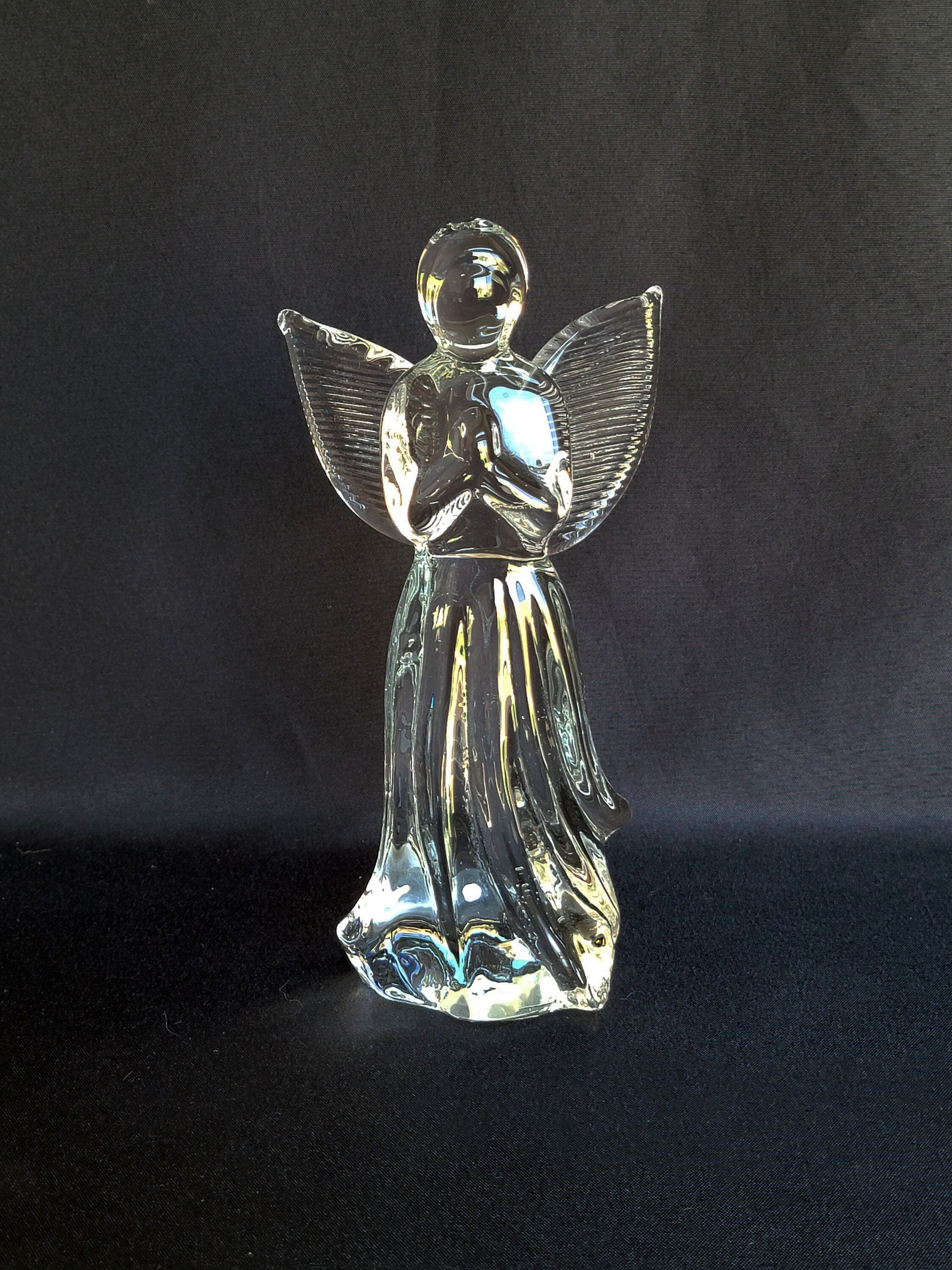 Vintage Lefton Clear Glass Praying Angel Figurine