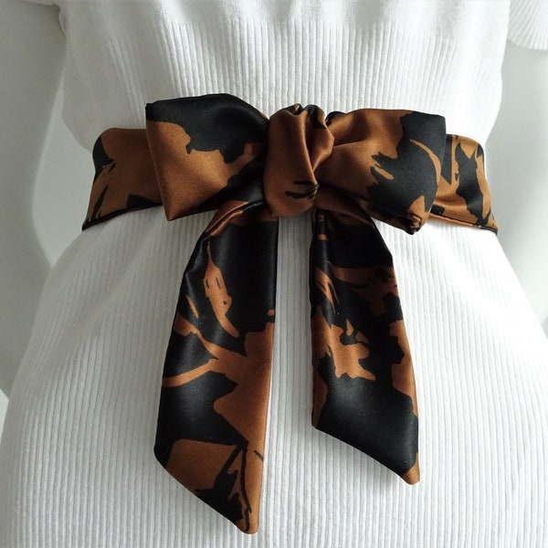 Long Satin Scarf 56 Inches Sash Belt / Necktie Bow for Women / Longtail Satin Headband