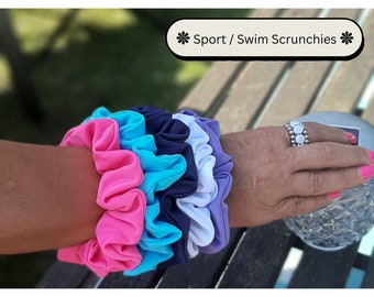 Sport Scrunchies / Swim Scrunchies / Water Resistant Hair Accessory / Yoga Hair Ties / Athletic Apparel Accessory / Workout Hairbands