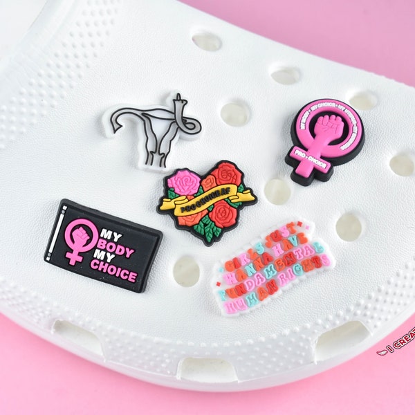 SHOE CHARM Pro Choice Shoe Charms, Feminist Charms, Human Rights, Shoe pins, My body my choice