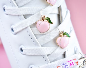 Roller Skate Charm, Shoe Charms, Shoe Lace Charm, Pink Peach Charm