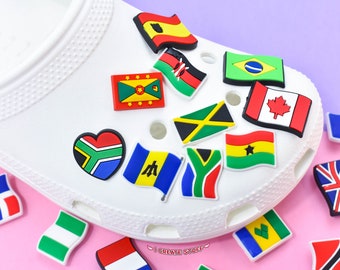 Croc Shoe Charm, Flag Croc Charms, African  Caribbean Flags, Nation Flags