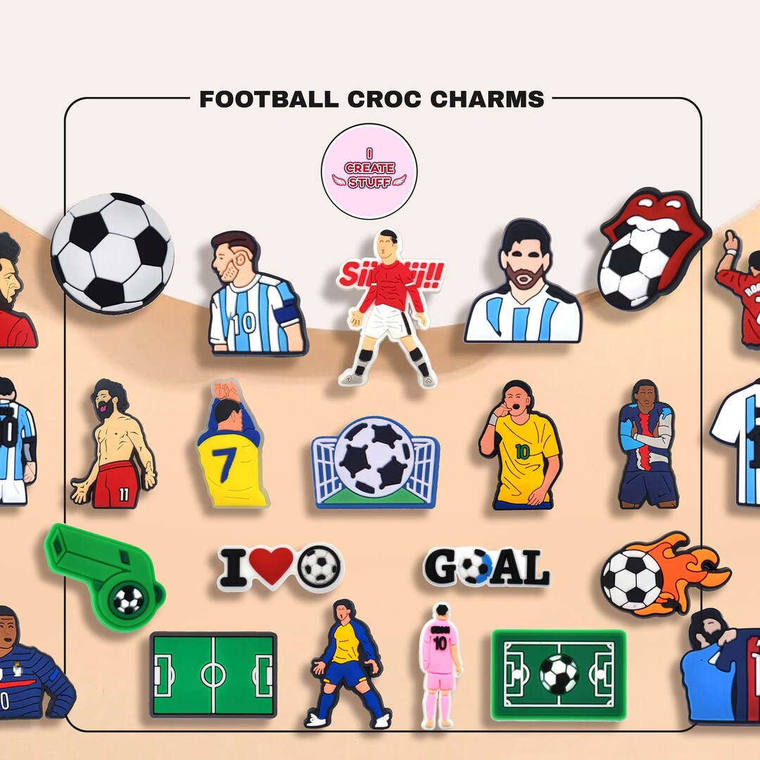 Football Croc Charms Soccer Player Shoe Charms Club Teams Clogs Decoration  Personalised