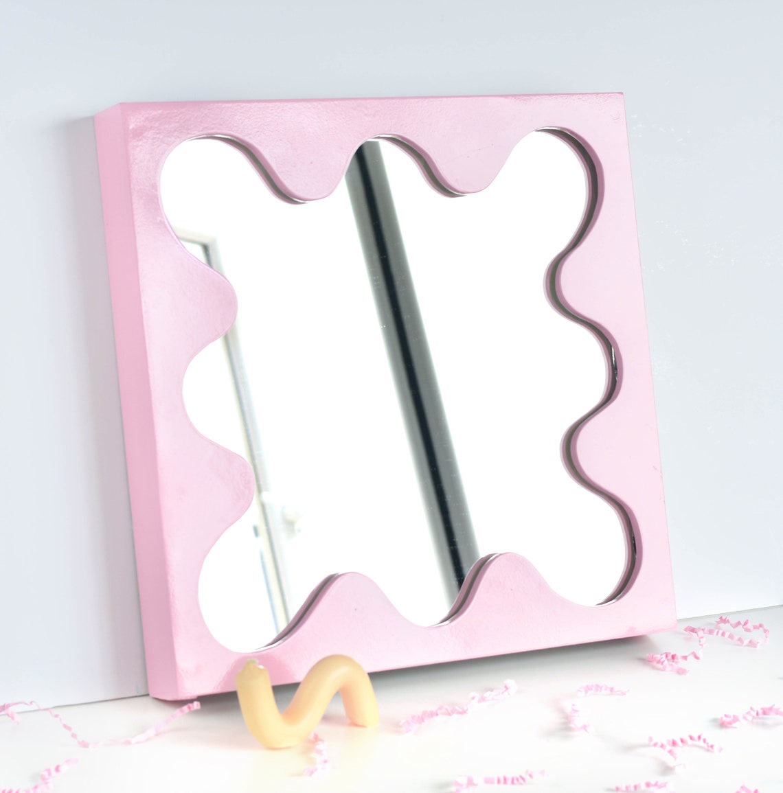 Wavy Mirror Pink Aesthetic Mirror Made to Order Curvy Etsy