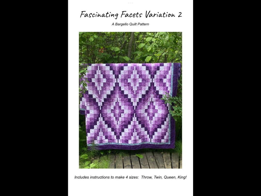 Fascinating Facets Variation 2 Bargello Quilt Pattern PDF Digital Download
