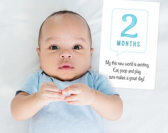 PRINTABLE Baby Milestone Cards for Boys | With Blank Space to Capture Memories | Instant Digital Download