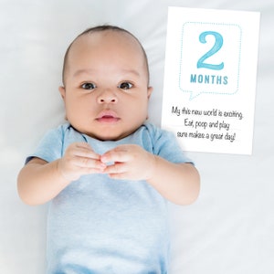 Cartes bébé jalons à imprimer pour garçons | avec de l'espace pour capturer des souvenirs | Téléchargement numérique instantané