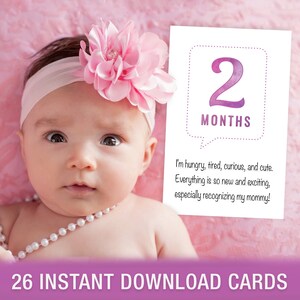 IMPRIMABLE | Cartes bébé étape importante pour filles | avec de l'espace pour capturer des souvenirs | Téléchargement numérique instantané