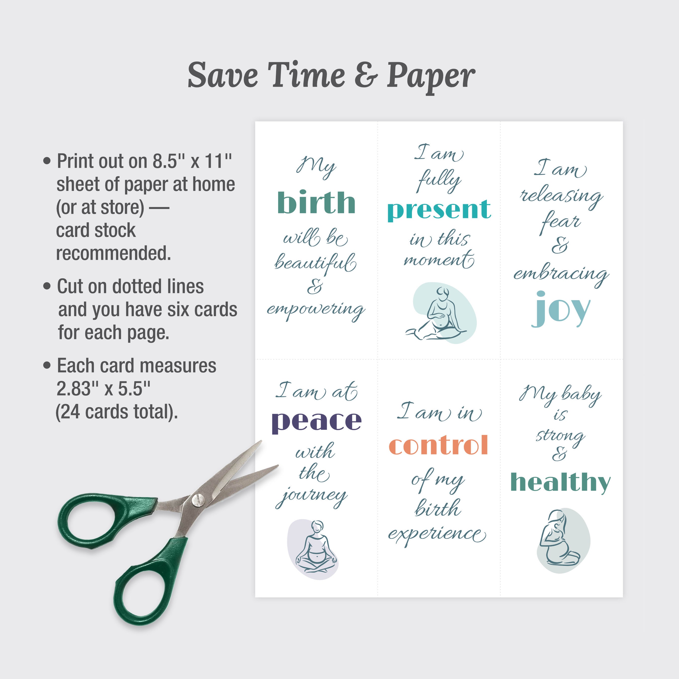 PRINTABLE Labor & Birth Affirmation Cards | Hypnobirth Card Deck ...