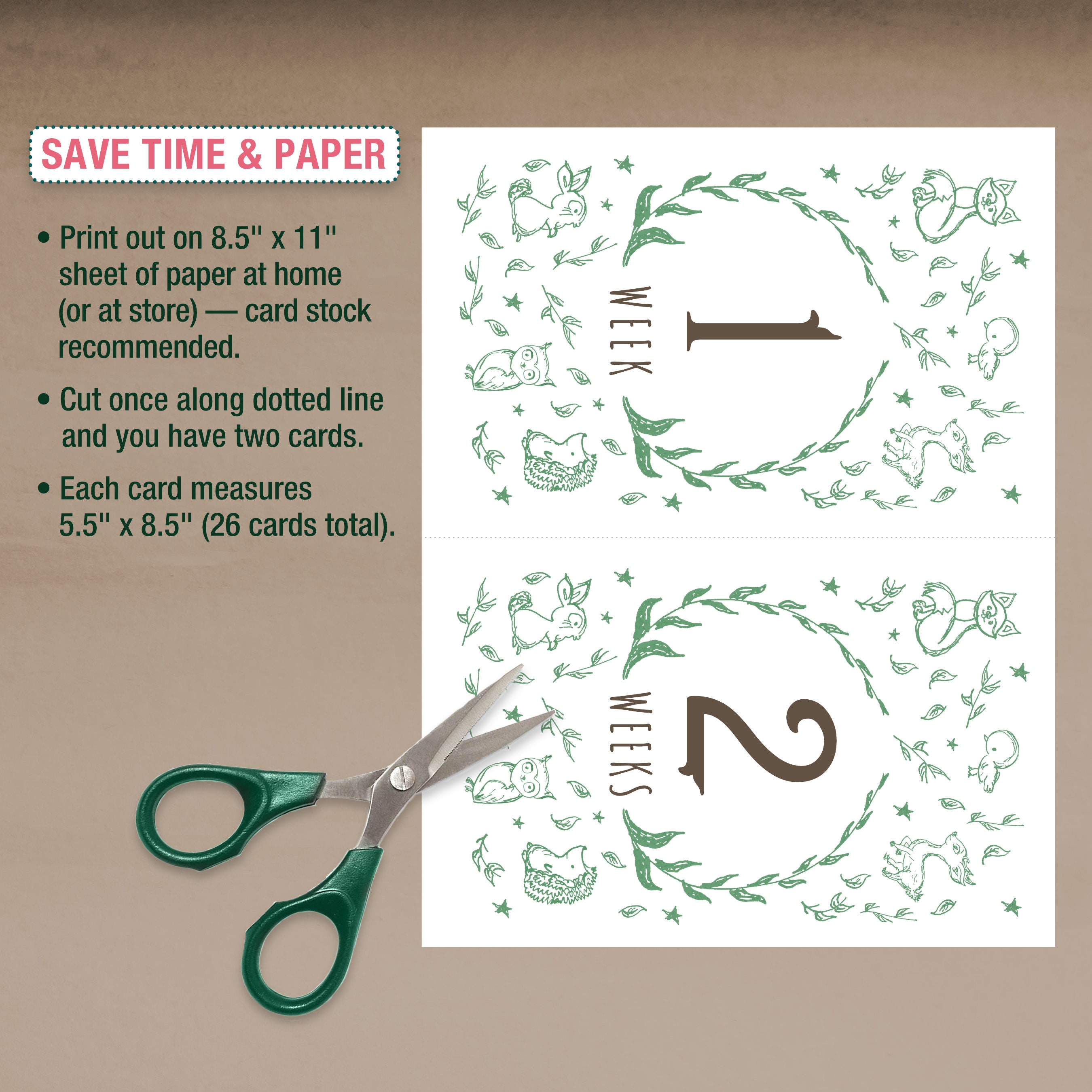 PRINTABLE Woodland Baby Milestone Cards | Hand-drawn | Gender Neutral ...