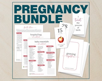 Printable Pregnancy Bundle for Mom to Be, Essentials for First Time Moms, New and Expecting Parents Printable Pack, Instant Digital Download