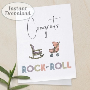 Neue Babykarte zum Ausdrucken, sofortiger digitaler Download, lustige, einzigartige Willkommenskarte zur Babyparty