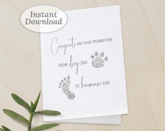 Pregnancy Announcement Card to Husband, Dog Dad to Human Dad, Printable Instant Download, Funny Pregnancy Reveal