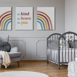 Boho Rainbow Nursery Wall Art, Printable Set of 3, Baby Room Gift Idea ...